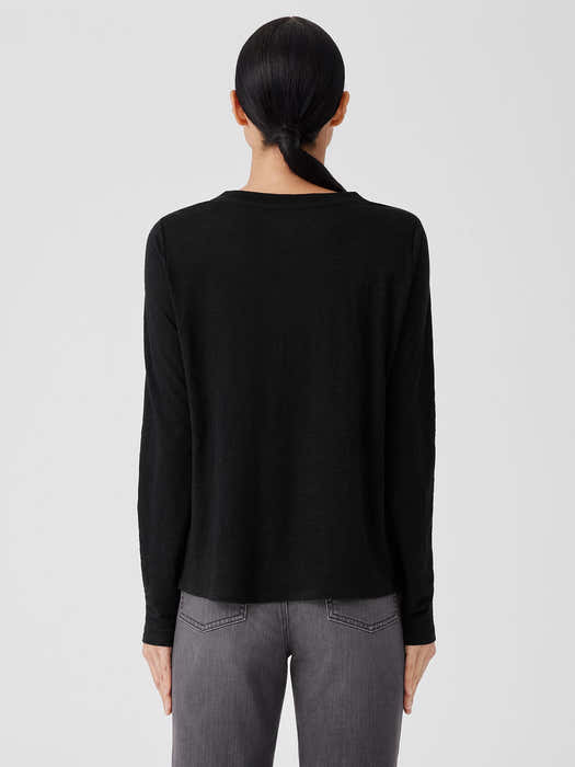 Organic Linen Jersey Crew Neck Top
