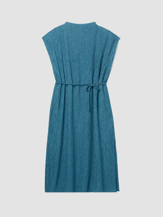 Woven Pliss&eacute; Funnel Neck Dress