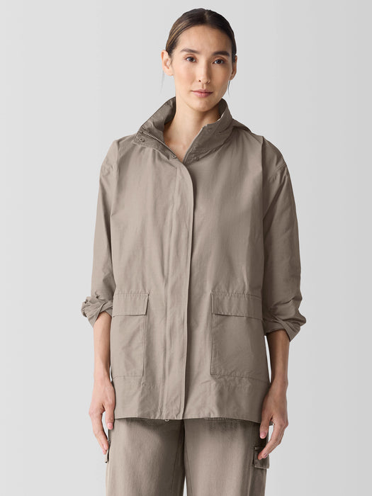 Light Cotton Nylon Stand Collar Jacket
