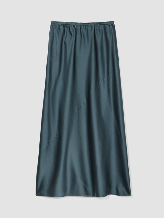 Stretch Silk Charmeuse Bias Skirt
