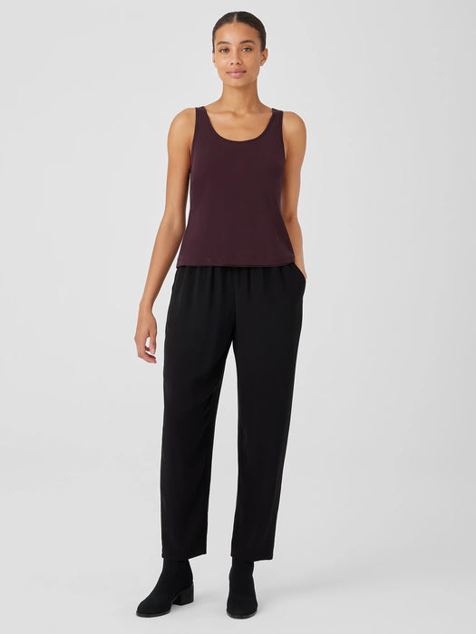 Stretch Silk Jersey Scoop Neck Tank