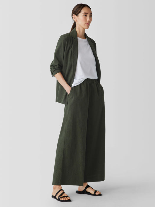 Organic Cotton Ripple&nbsp;Wide-Leg Pant