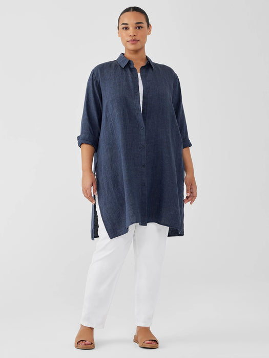 Washed Organic Linen D&eacute;lav&eacute; Long Shirt