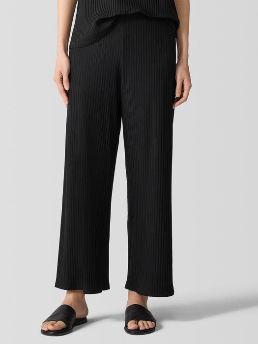 Textured Stretch Rib&nbsp;Wide-Leg Pant