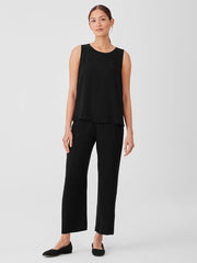 Silk Georgette Crepe Round Neck Tank