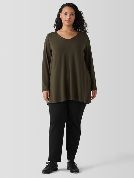Fine Jersey V-Neck Long Top