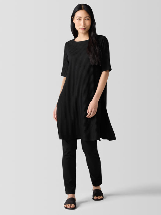 Textured Stretch Rib Ballet Neck Top