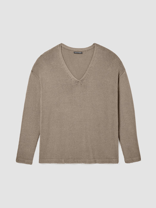 Peruvian Organic Cotton Cord Jersey V-Neck Top