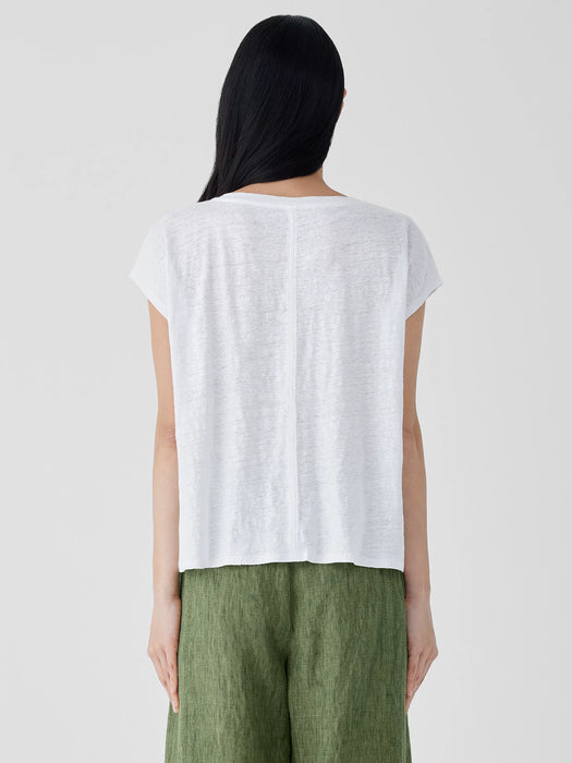 Organic Linen Jersey V-Neck Tee