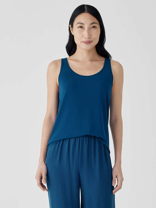 Stretch Silk Jersey&nbsp;Scoop Neck Tank