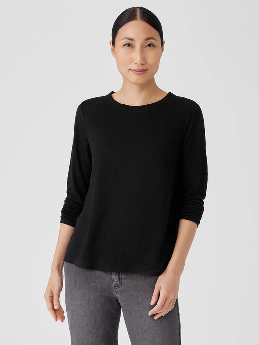 Organic Linen Jersey Crew Neck Top