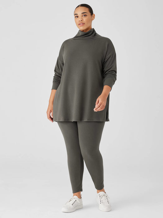 Cozy Brushed Terry Hug Funnel Neck Long Top