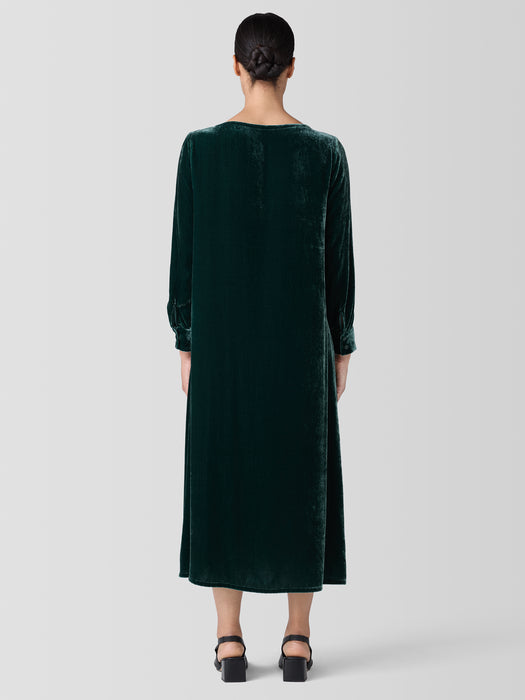 Velvet Bateau Neck Dress