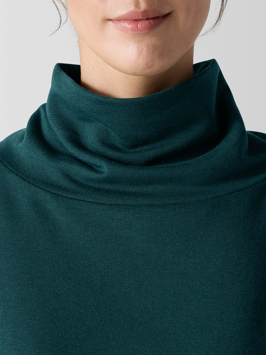 Cozy Brushed Terry Hug Funnel Neck Top