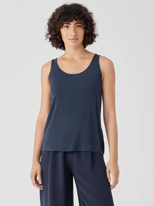 Stretch Silk Jersey&nbsp;Scoop Neck Tank