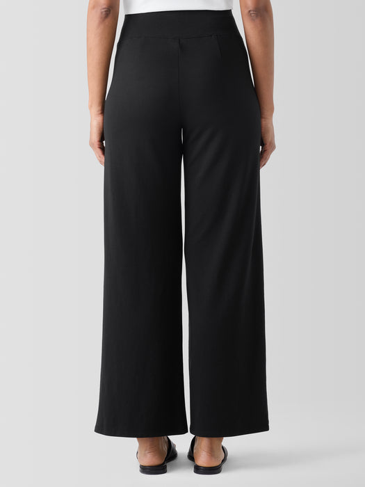 Pima Cotton Stretch Jersey Wide-Leg Pant