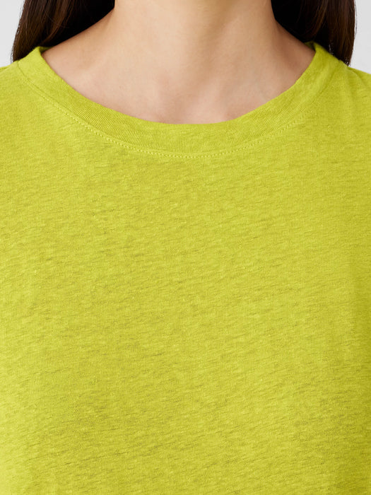 Organic Linen Jersey Crew Neck Top
