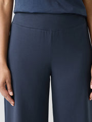 Pima Cotton Stretch Jersey Wide-Leg Pant