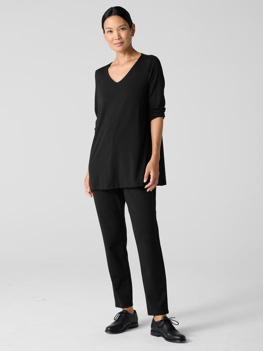 Fine Jersey V-Neck Long Top