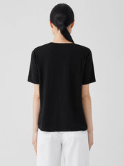 Organic Cotton Slubby Jersey V-Neck Tee