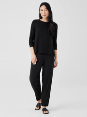 Stretch Jersey Knit Crew Neck Top