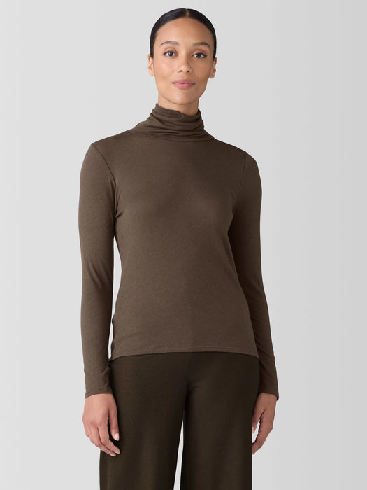 Sheer Knit Turtleneck Top