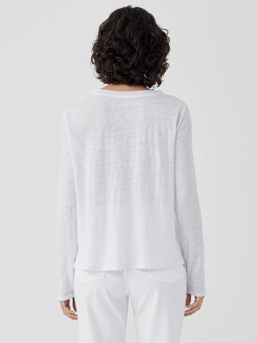 Organic Linen Jersey Crew Neck Top