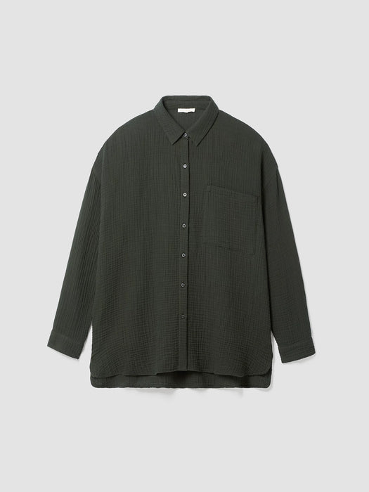 Organic Cotton Lofty Gauze Classic Collar Long Shirt