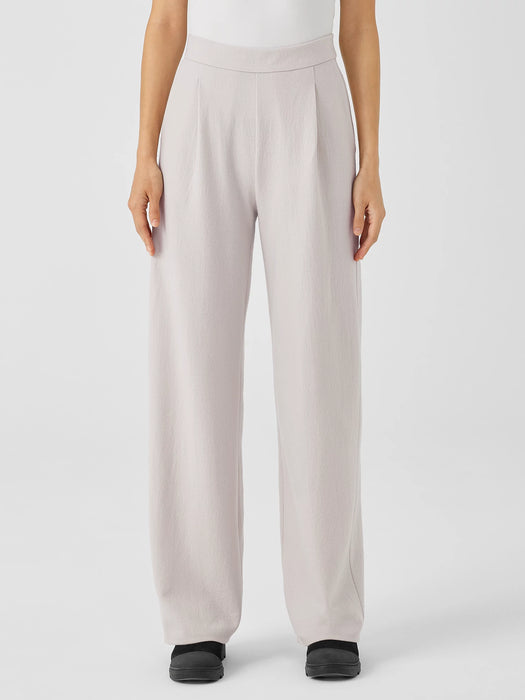 Boiled Wool Jersey Pleated Wide-Leg Pant