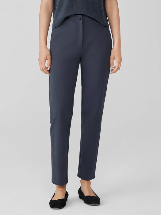 Cotton Blend Ponte Slim Pant