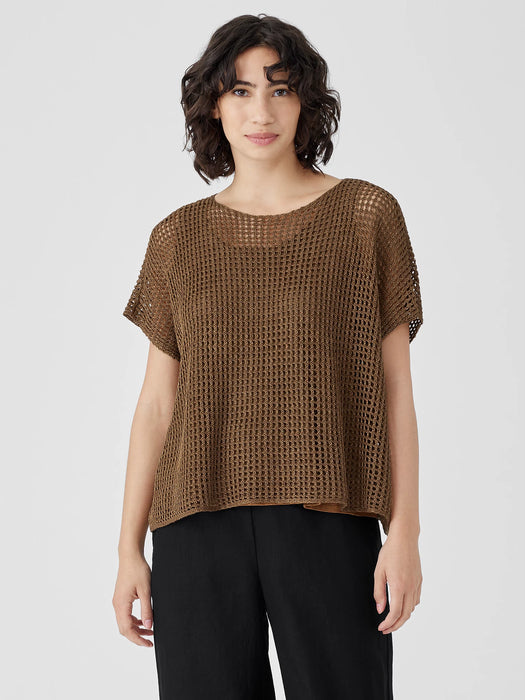 Organic Linen D&eacute;lav&eacute; Bateau Neck Top