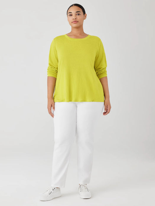 Organic Linen Jersey Crew Neck Top