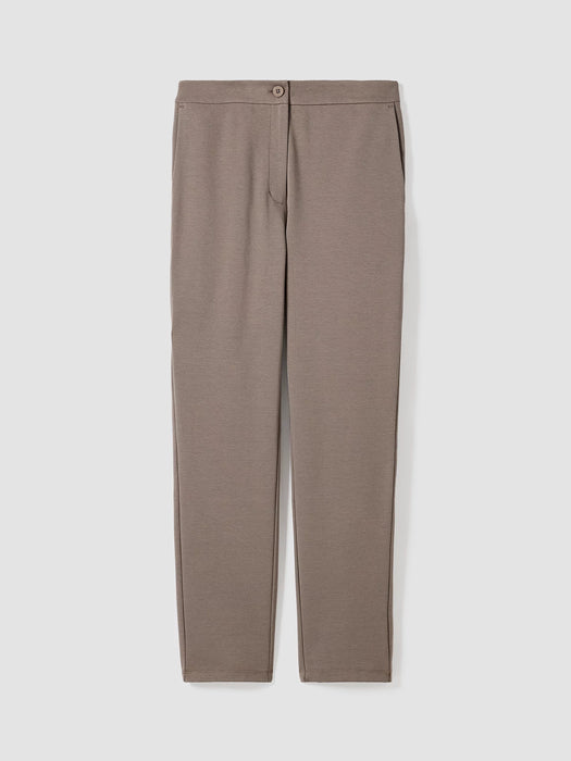 Cotton Blend Ponte High-Waisted Slim Pant