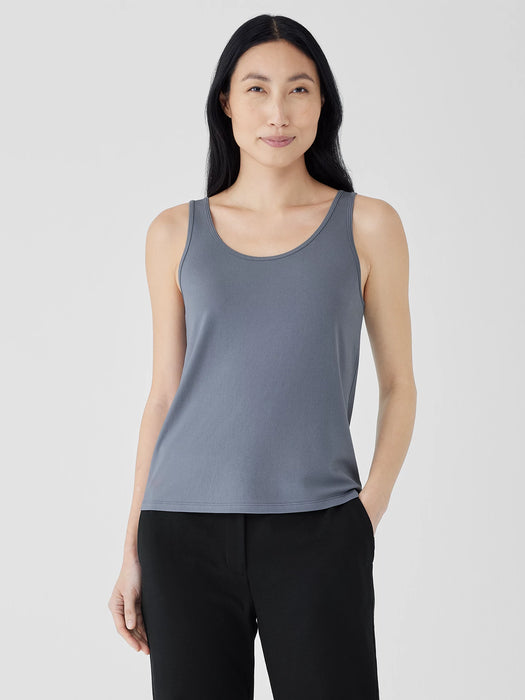 Stretch Silk Jersey&nbsp;Scoop Neck Tank