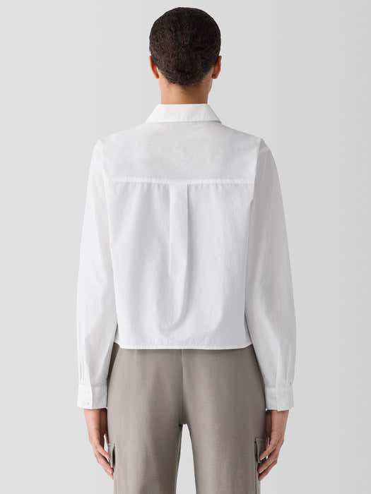 Washed Organic Cotton Poplin Classic Collar Short Shirt