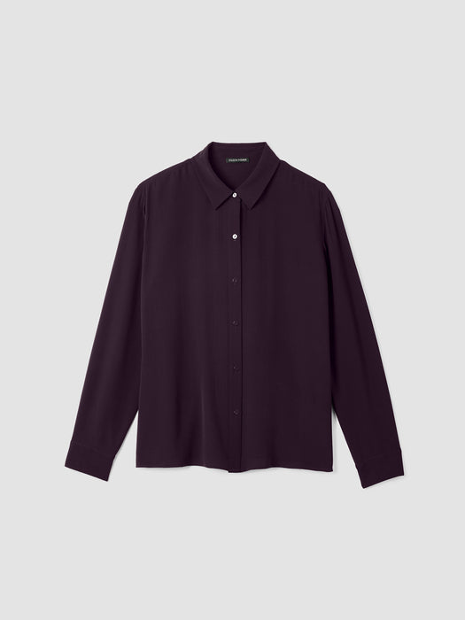 Silk Georgette Crepe Classic Collar Shirt