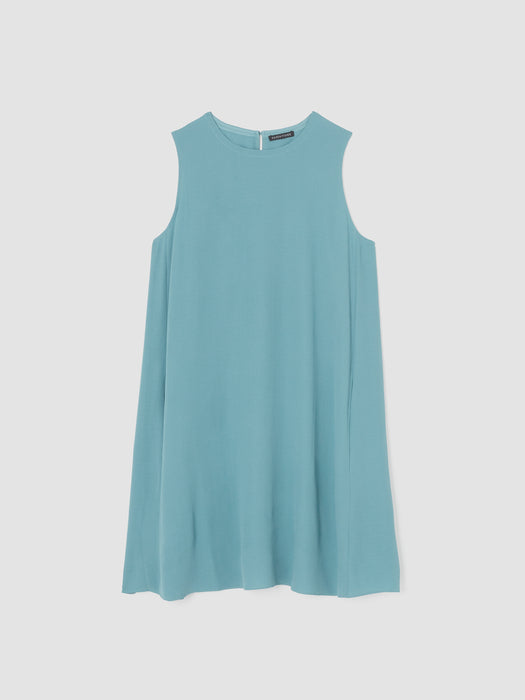 Silk Georgette Crepe Round Neck Dress
