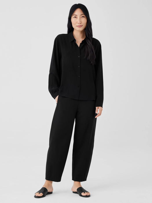 Silk Georgette Crepe Classic Collar Shirt