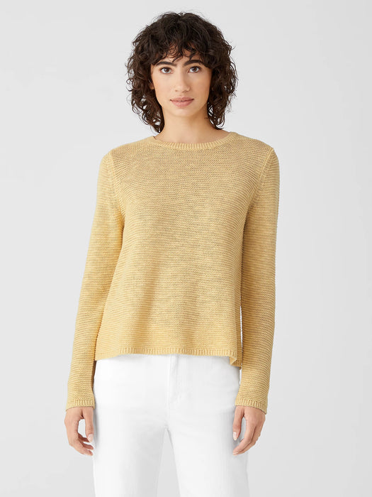 Organic Linen Cotton Slub Crew Neck Top