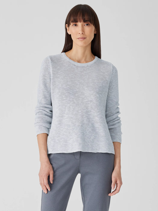 Organic Linen Cotton Slub Crew Neck Top