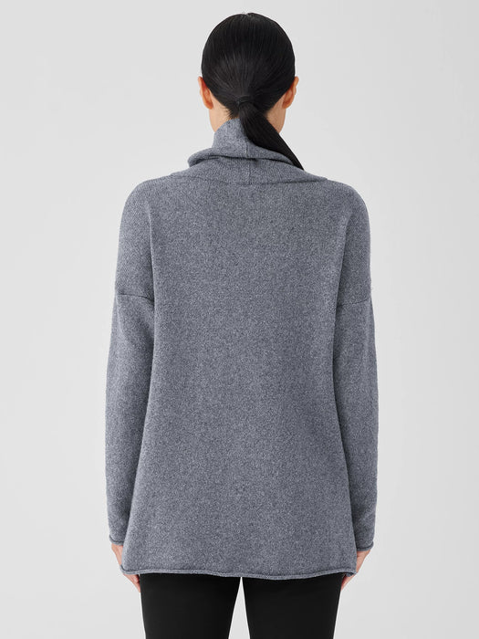 Cotton and Recycled Cashmere Turtleneck Long Top