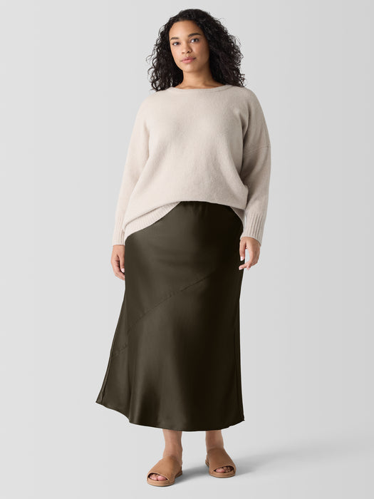Stretch Silk Charmeuse Bias Skirt