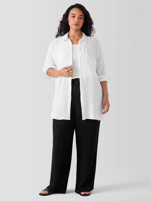 Organic Cotton Lofty Gauze Classic Collar Long Shirt