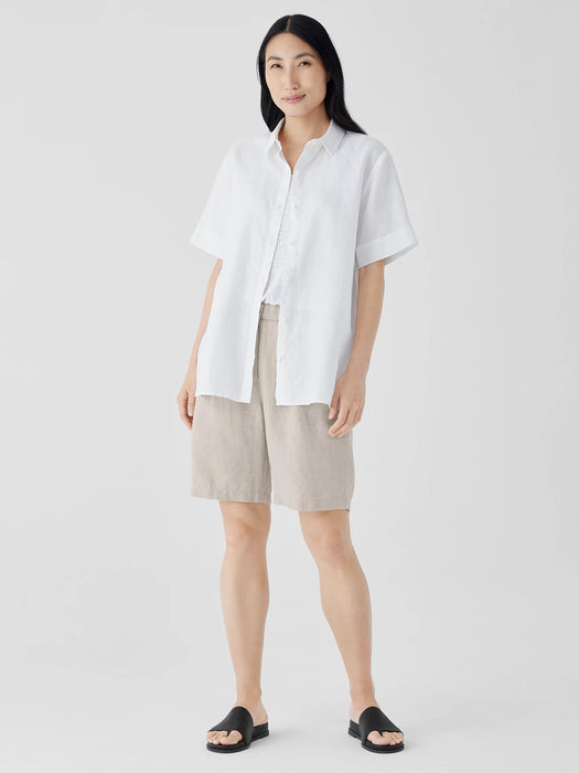 Organic Linen Classic Collar Short-Sleeve Shirt