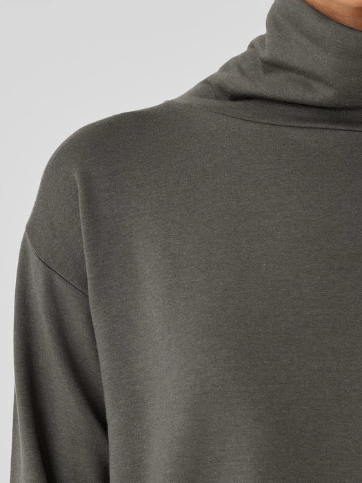 Cozy Brushed Terry Hug Funnel Neck Long Top