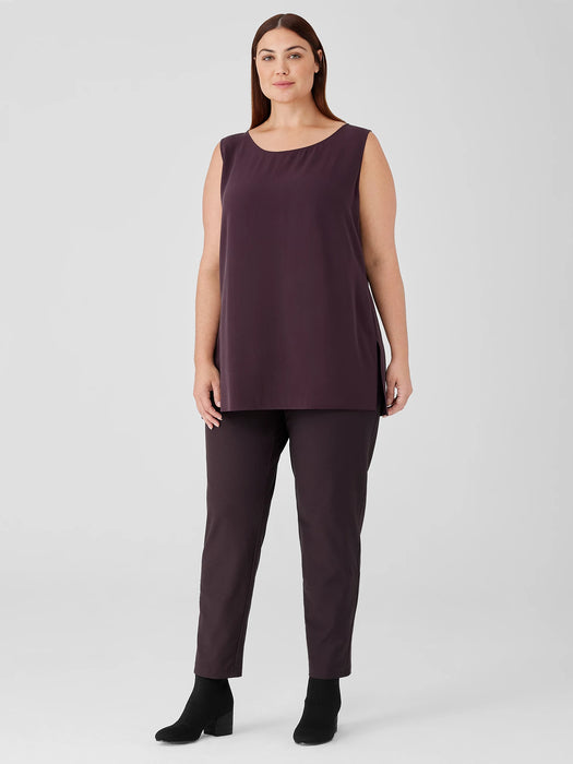 Silk Georgette Crepe&nbsp;Ballet Neck Long Tank