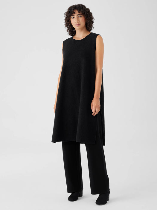 Lightweight Boiled Wool Bateau Neck Long Top&nbsp;in Regenerative Wool
