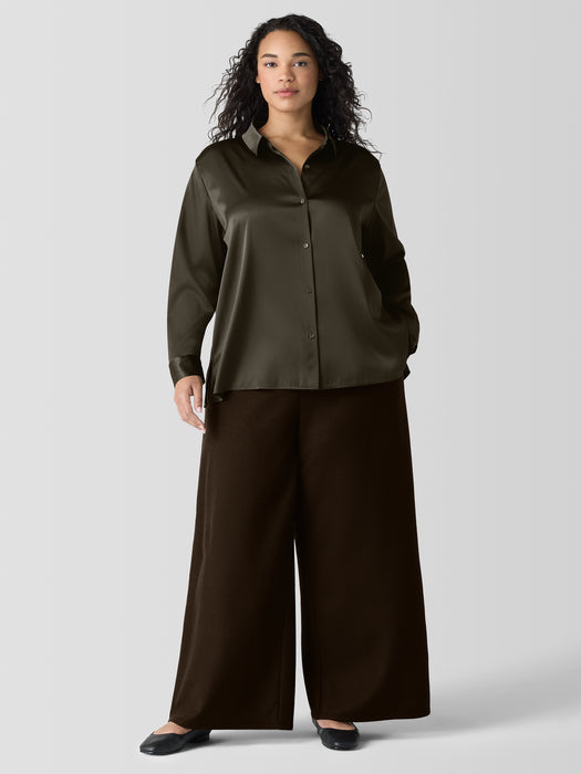 Felted Wool Jersey Wide-Leg Pant in Regenerative Wool