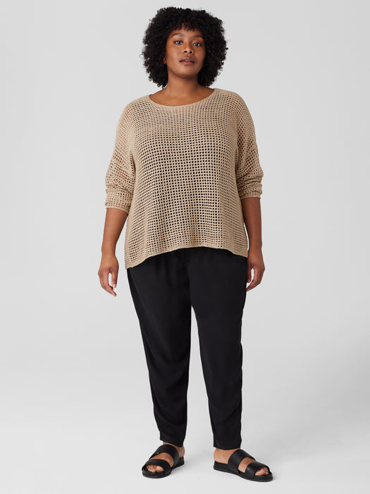 Organic Linen D&eacute;lav&eacute; Round Neck Top