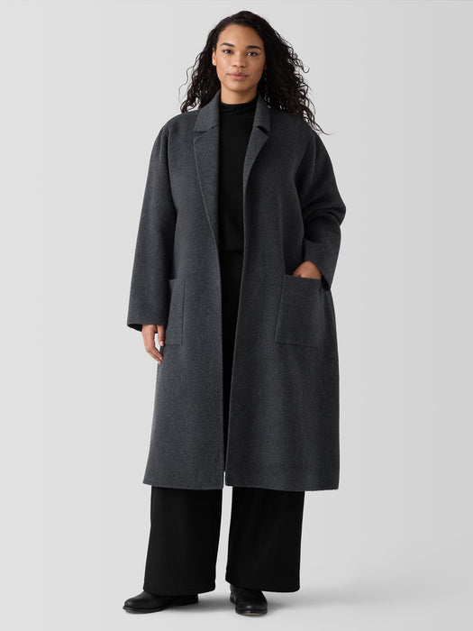 Doubleface Wool Cloud Notch Collar Coat